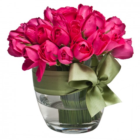 Arranjo de Rosa Pink em Balde de Gelo - G